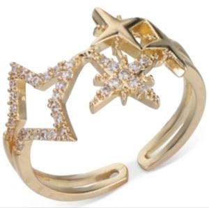 INC International Concepts Gold-Tone Pavé Star Open Ring